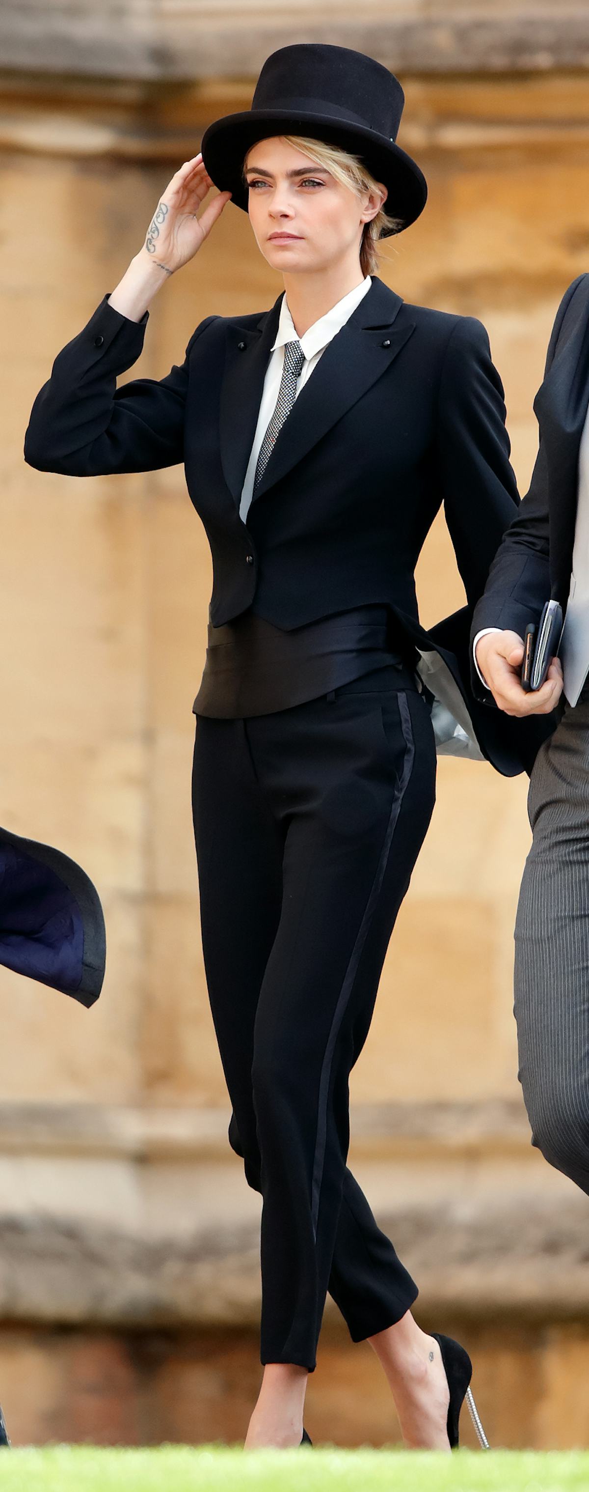 Cara Delevingne in a suit. 