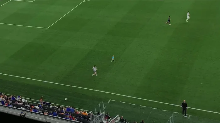 Video of an Ohio mom sprinting onto the soccer field at TQL Stadium after her 2-year-old escaped his...