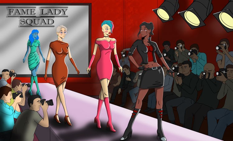 Fame Lady Squad NFT illustration of women on the runway