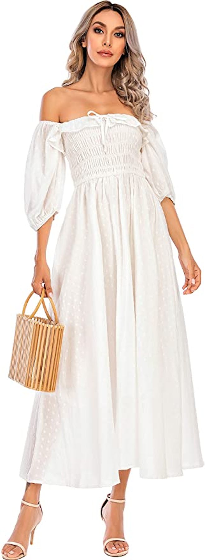 R.Vivimos Summer Half Sleeve Cotton Ruffled Vintage Dress