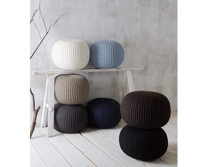 Urban Shop Round Knit Pouf