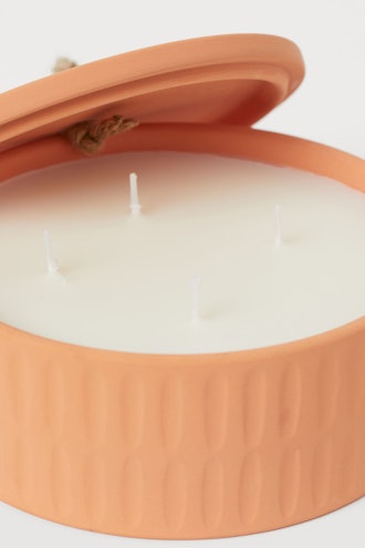 Scented candle in a holder