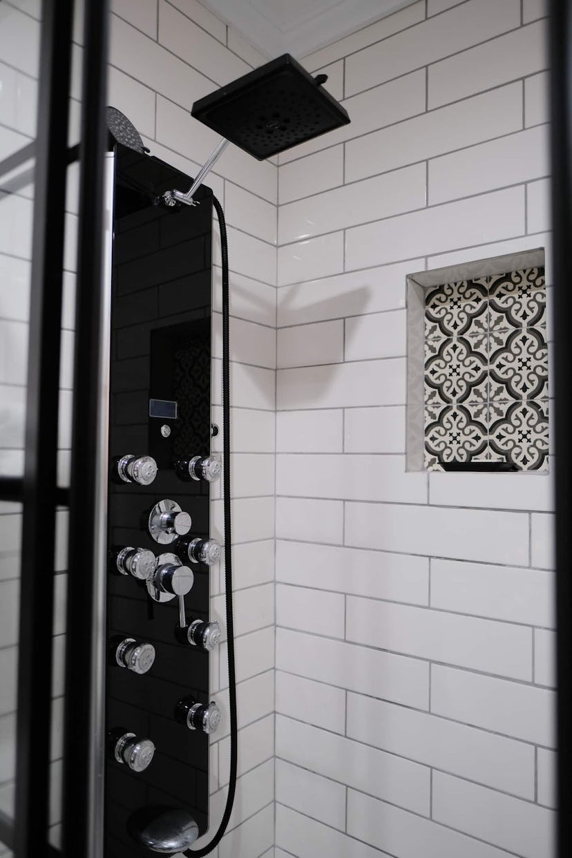 High-tech Airbnb bathroom in Michigan.