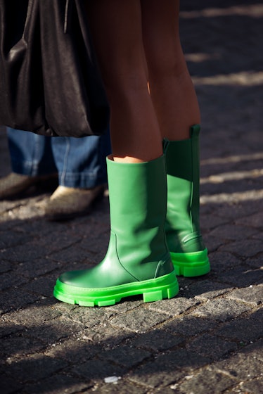 green boots at Copenhagen fashion week