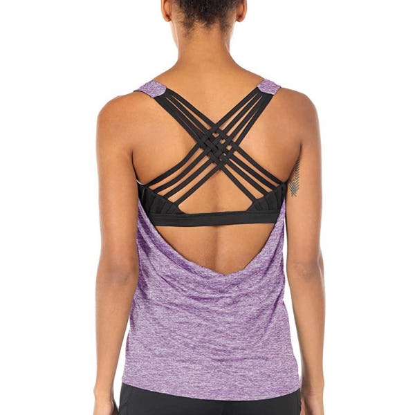 icyzone Yoga Top with Built-In Bra