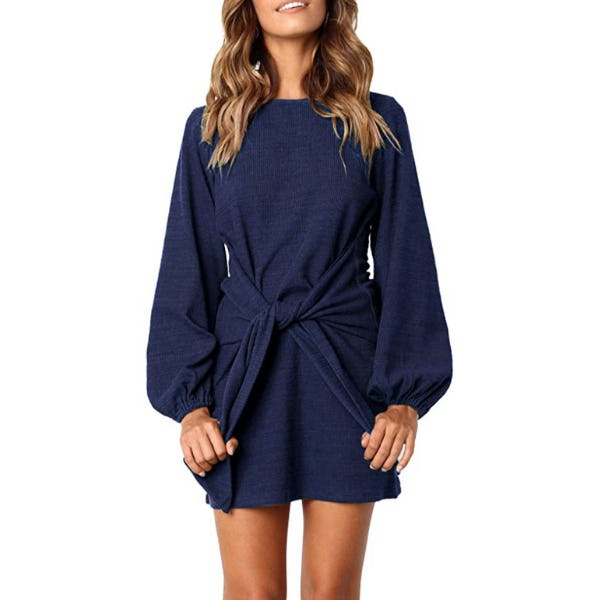 R.Vivimos Tie Waist Sweater Dress