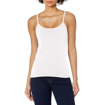 Hanes Stretch Cotton Cami with Built-in Shelf Bra