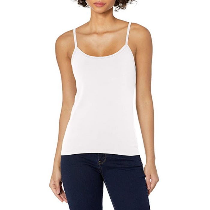 Hanes Stretch Cotton Cami with Built-in Shelf Bra