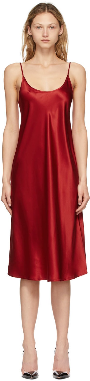 Red Silk Slip Dress from La Perla, available to shop on SSENSE.