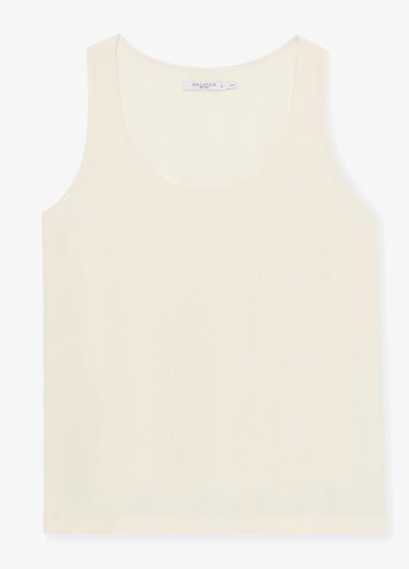 The Vicky Tank - Washable Silk in the color pearl. 