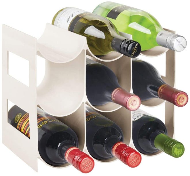 mDesign Plastic Bottle Rack Storage Organizer