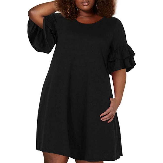 Nemidor Ruffle Sleeve Swing Dress