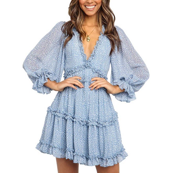 Dokotoo Long Sleeve Print Mini Dress