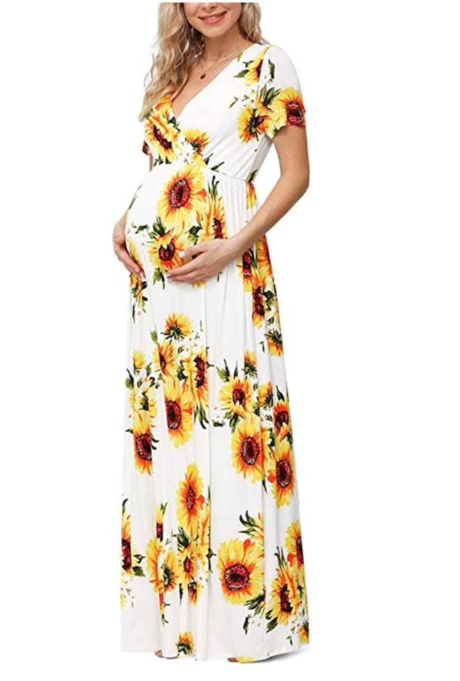 Women Casual Maternity Maxi Dress Plus Size Baby Shower 