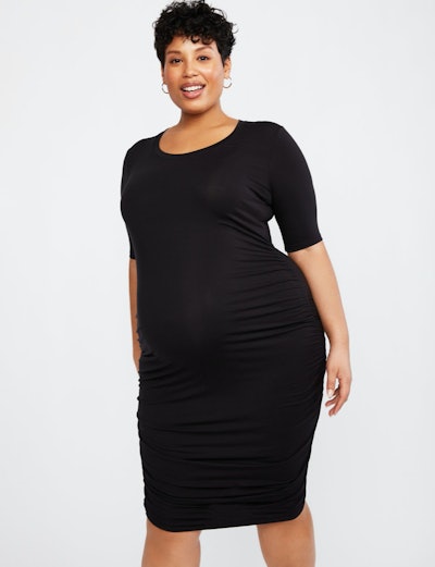 Plus Sized Ruched Maternity Dress 