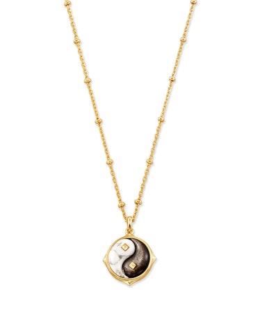 Yin Yang Gold Pendant Necklace In Neutral Mix 