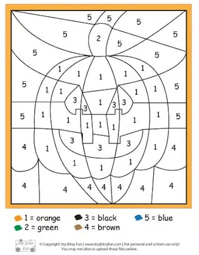 Halloween Jack-'o-lantern coloring sheet from Itsybitsyfun is a perfect Halloween activity for kids.