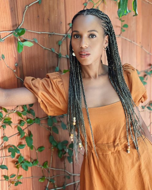 Kerry Washington in feed-in braids via her Instagram