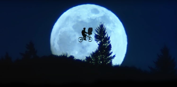 Elliott's bike in front of the moon in E.T.