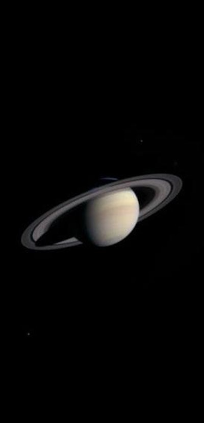 Saturn with its rings in outer space
