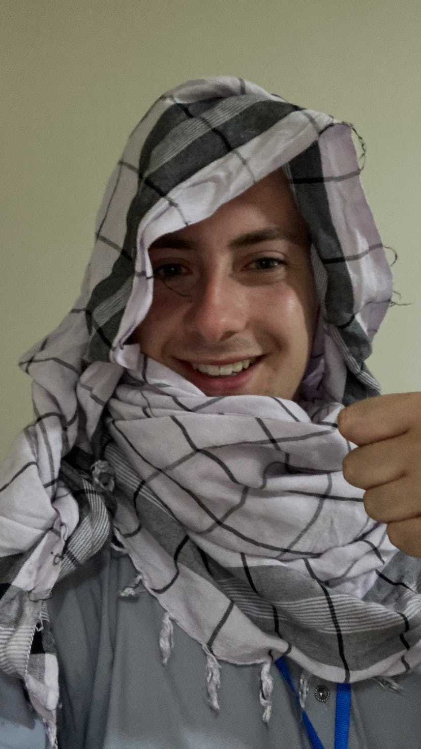 British student and 4channer Miles Routledge wearing a burqa in Afghanistan