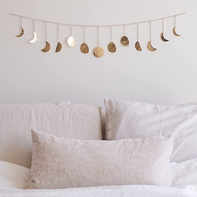 Moon Phase Wall Hanging Handmade Gold Moons