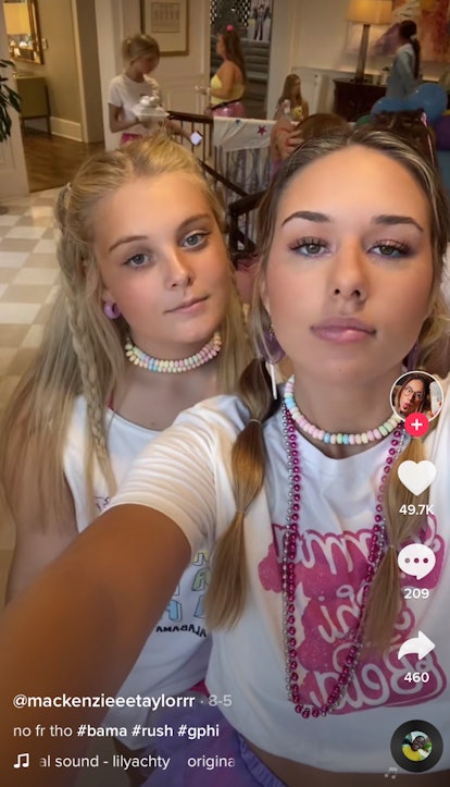 Sorority girls make a TikTok during rush week with an idea they got from the FYP. 