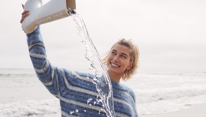 Hailey Bieber models for Superga's Fall 2021 campaign.