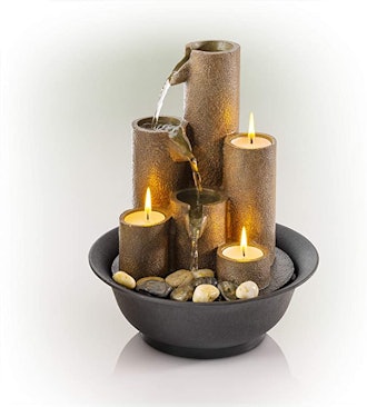 Alpine Corporation Tiered Candle Tabletop Fountain