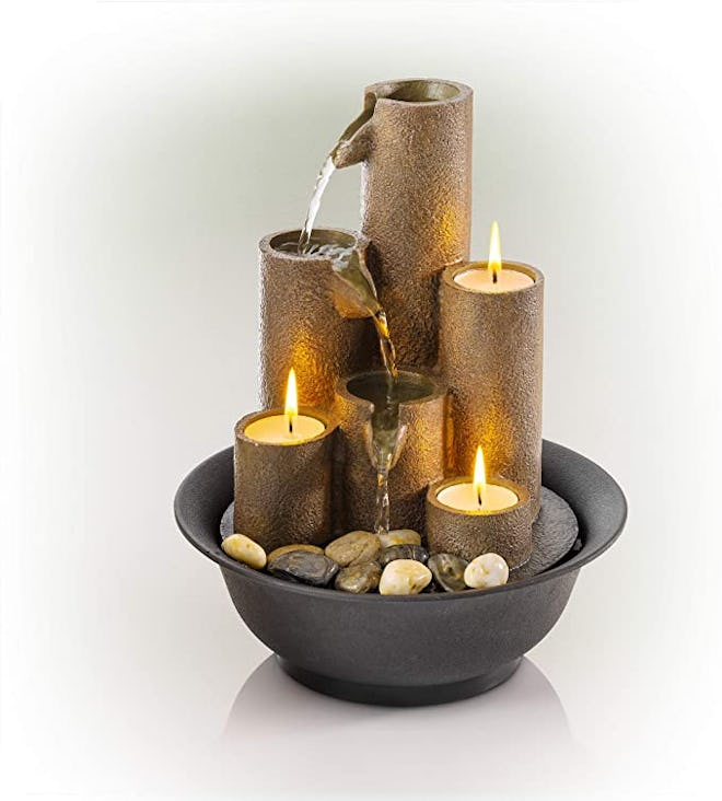 Alpine Corporation Tiered Candle Tabletop Fountain