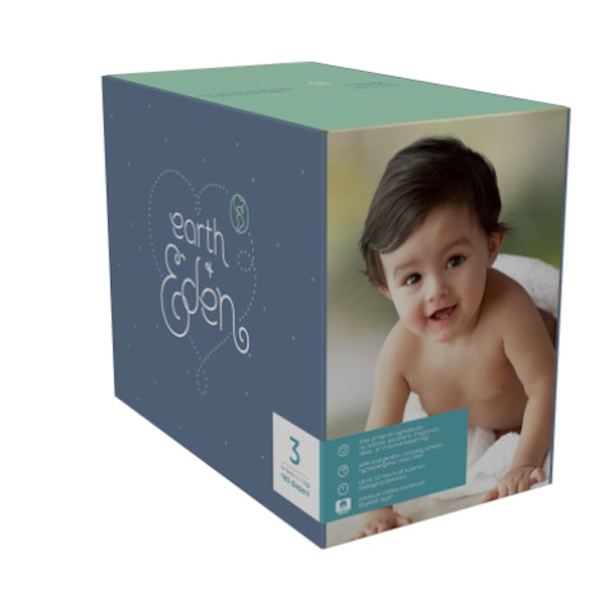 a pack of Earth & Eden disposable diapers from Amazon