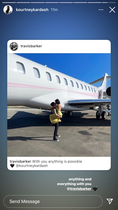 Travis Barker's Instagram about flying with Kourtney Kardashian for the first time since his plane c...