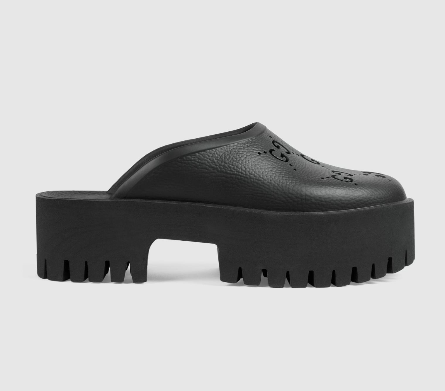 Platform perforated G sandal