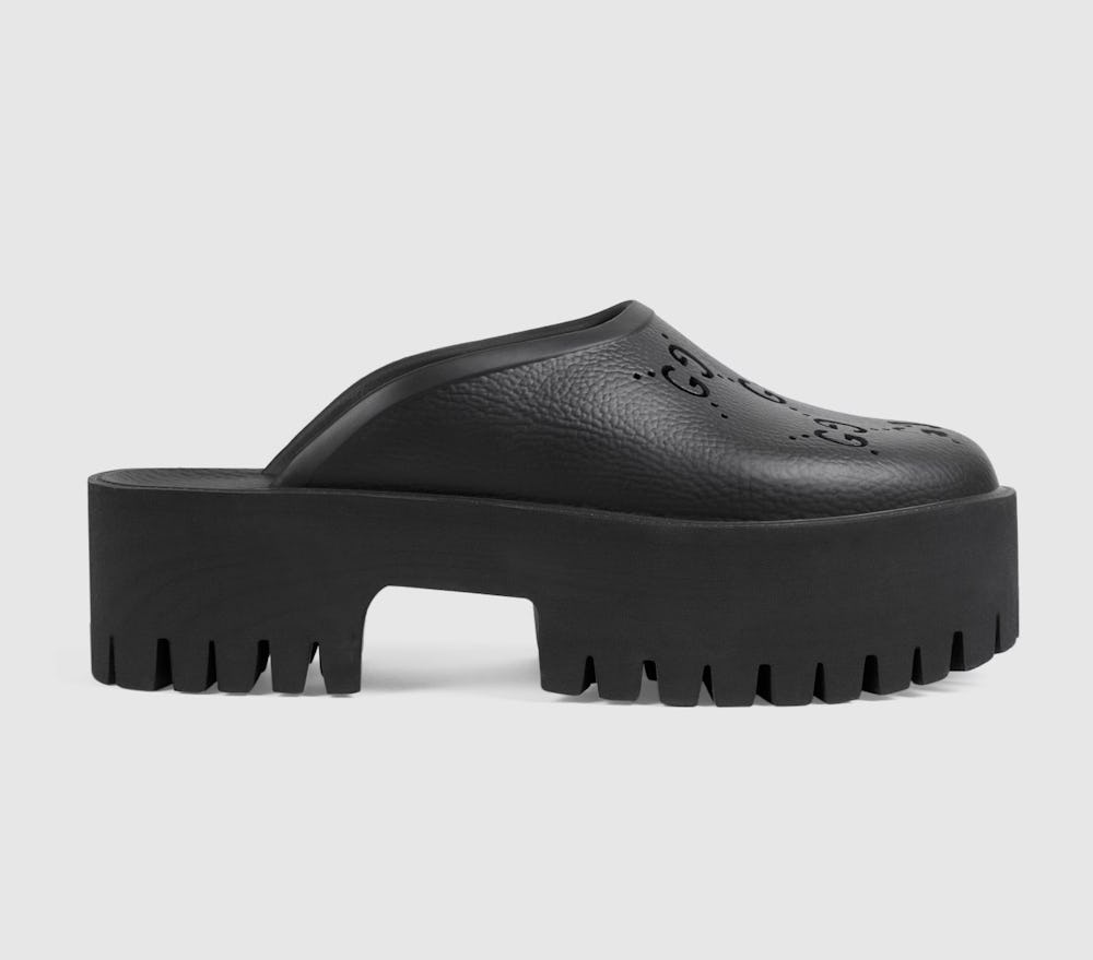 Platform perforated G sandal