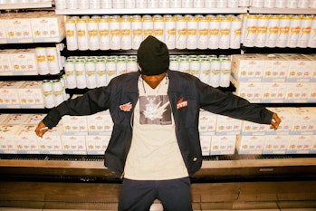 Travis Scott with rows of Cacti spiked seltzer