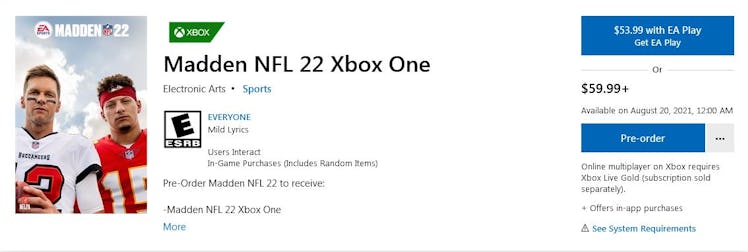 madden 22 release time xbox