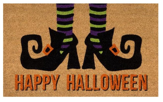 Happy Halloween Witches Feet 18 in x 30 in Coir Door Mat