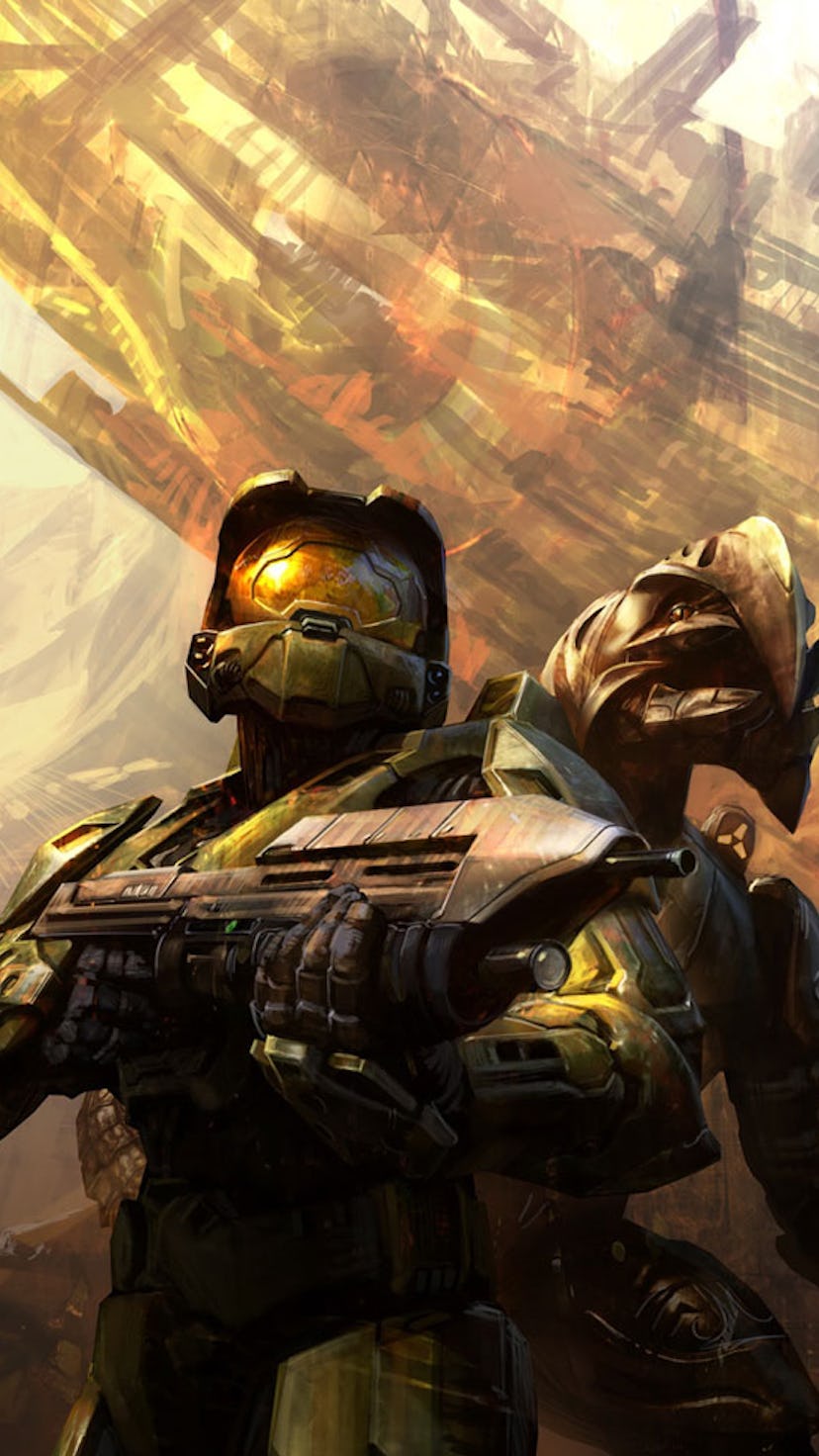 Artwork depicting the Arbiter and Master Chief in a Halo 3 promotion 