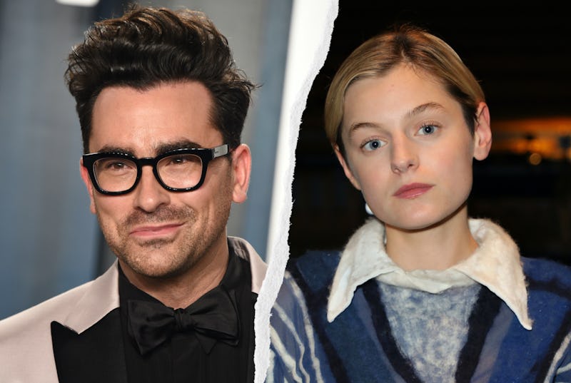 Dan Levy shared advice with 'Schitt's Creek' fan and 'The Crown' star Emma Corrin. Photos via Getty ...