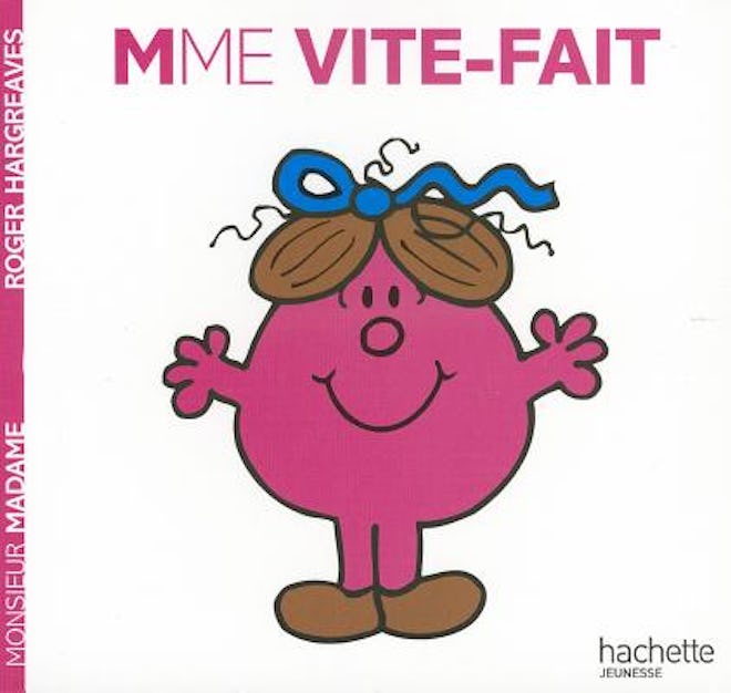 Cartoon book cover for "Madame Vite-Fait" children's book