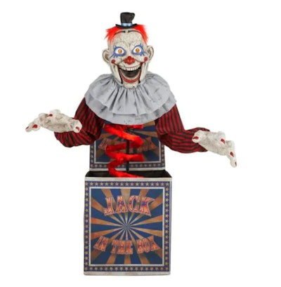 75 in. Animated LED Creepy Jack in the Box Halloween Prop