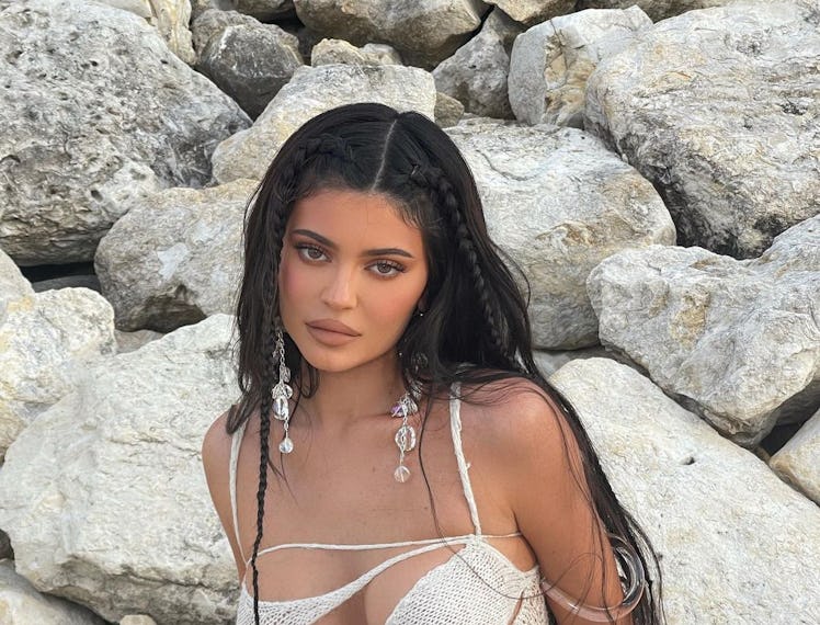 Kylie Jenner posing in items from her new swimwear line - Kylie Swim.