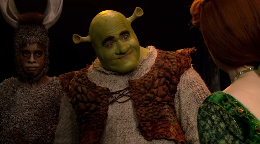 Brian D'Arcy James and Daniel Breaker as Shrek and Donkey.