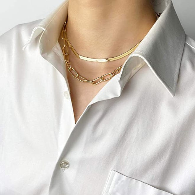 BaubleStar Gold Link Layered Necklace  