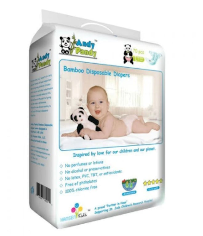 a pack of premium bamboo disposable diapers from Andy Pandy