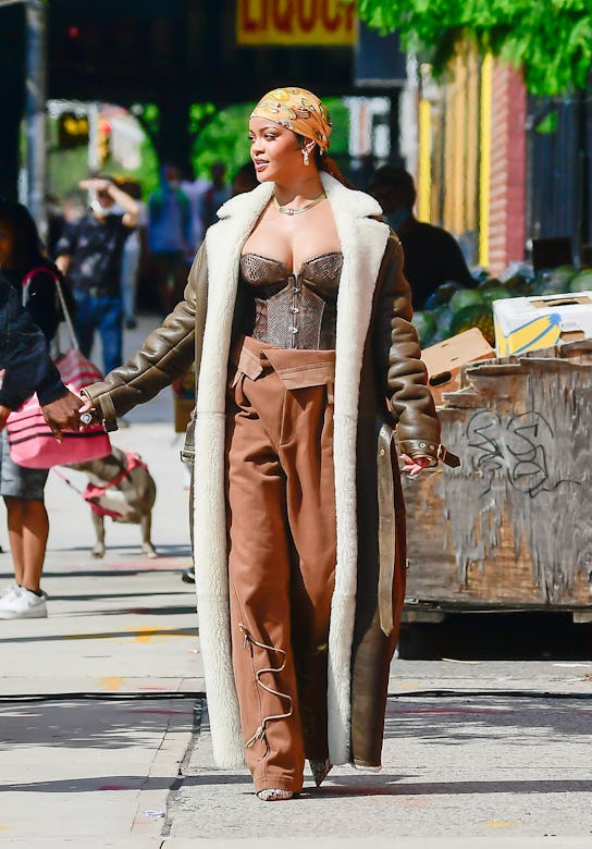 Rihanna is seen filming a music video in the Bronx on July 10, 2021 in New York City. 