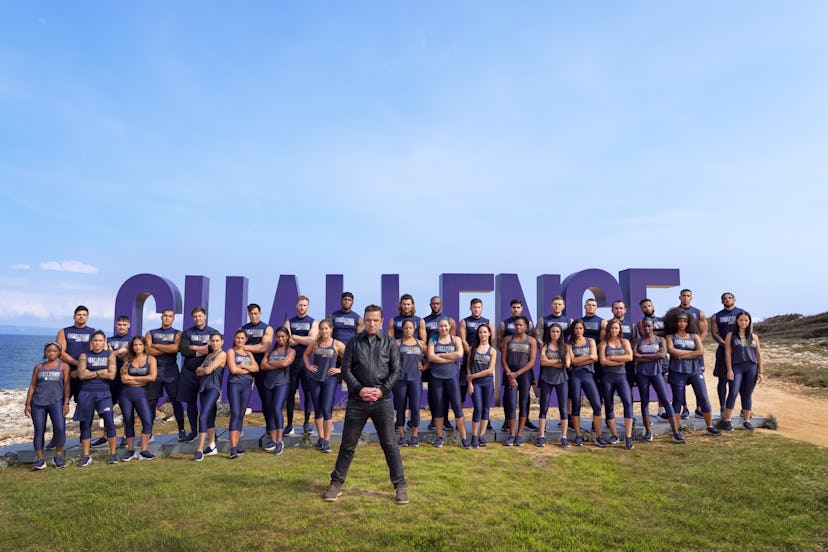 The cast of MTV’s "The Challenge: Spies, Lies & Allies" pose together for a photo. 