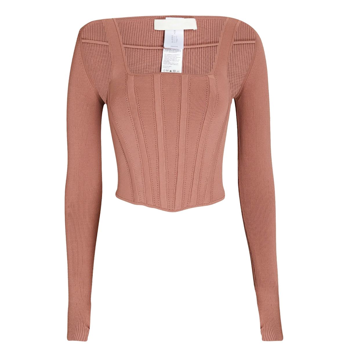 Dion Lee Pointelle Layered Jersey Corset Top