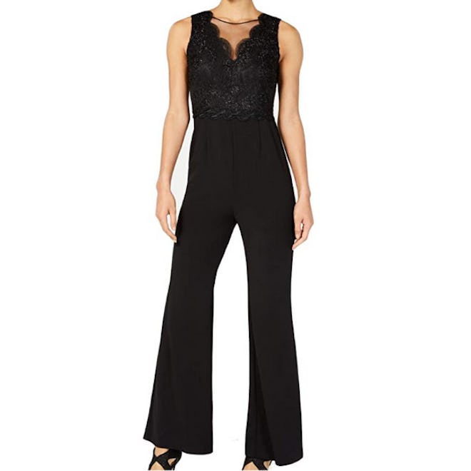 Adrianna Papell Lace Illusion Bodice Jumpsuit