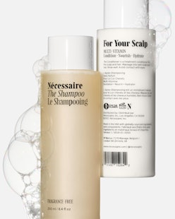 Necessaire's new hair care products, The Shampoo and The Conditioner 
